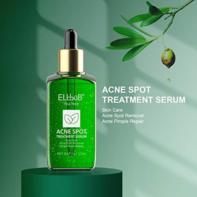 ELBBUB ACNE TREATMENTS SERUM,ACNE SPOT TREATMENT TEA TREE CLEAR SKIN SERUM FOR CLEARING SEVERE ACNE, BREAKOUT, PIMPLE, AND REPAIRING SKIN - Image 2